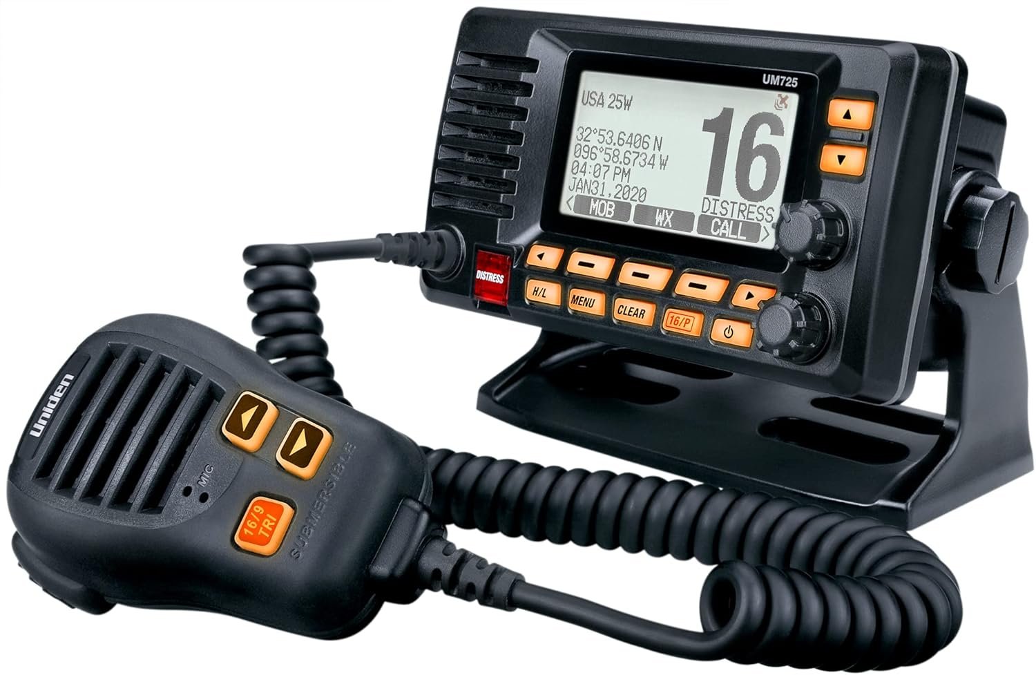 Uniden UM725BK Fixed Mount Marine VHF Radio – NMEA 0183 Compatible Class D DSC Radio in Black - Image 4