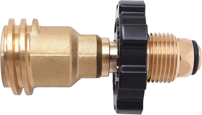 Flame King POL01JT002 POL to QCC Adapter – Propane Cylinder Connection Adapter for Modern QCC1 Regulators