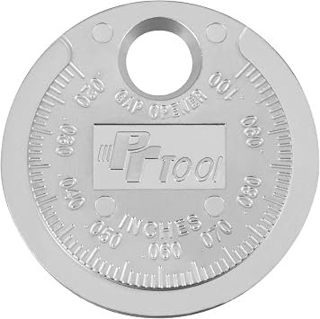 Perform Tool W80535 Spark Plug Gap Gauge – SAE .020-.100in and Metric 0.5-2.5mm Scale with Electrode Adjusting Slot