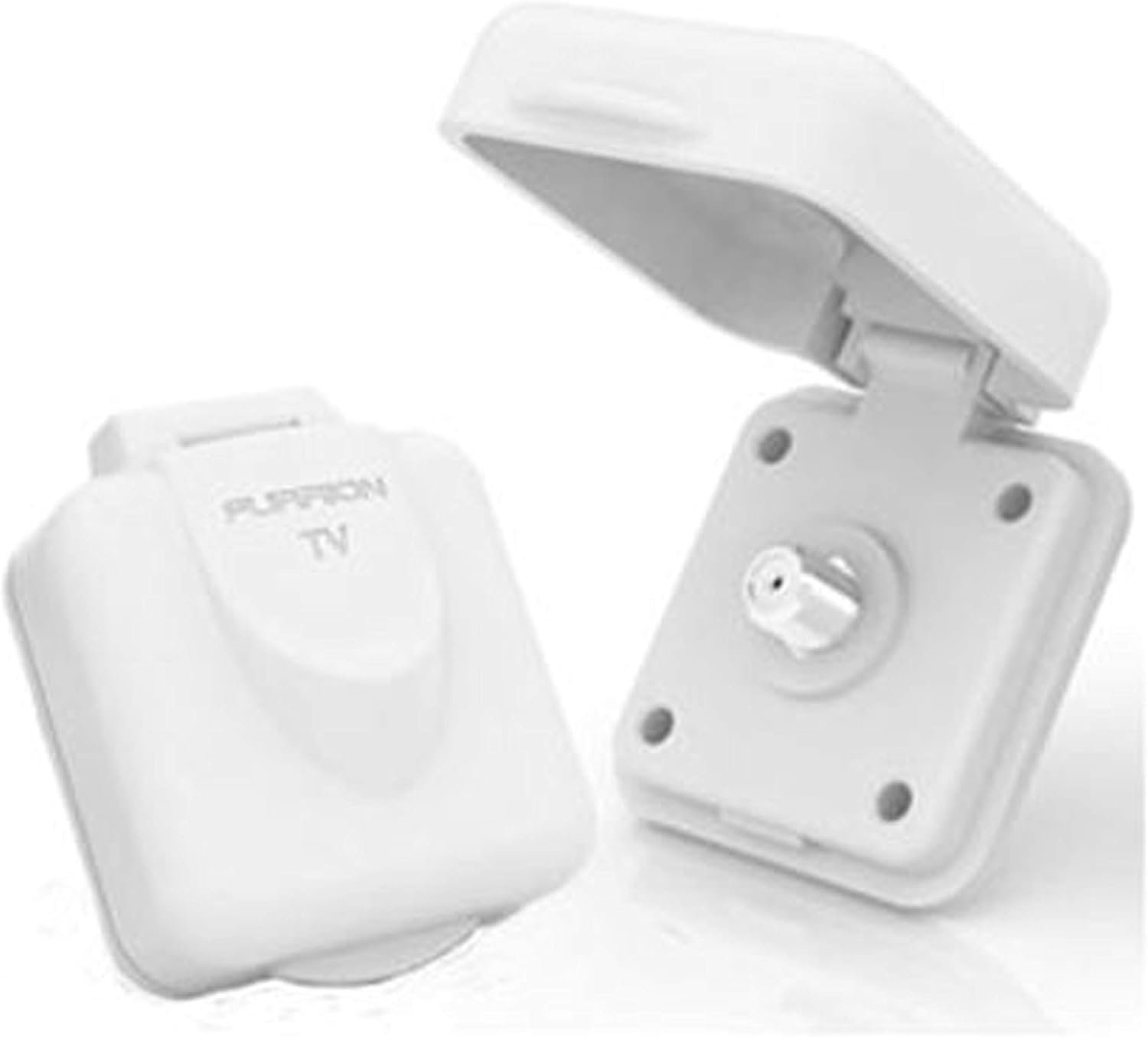 Furrion TV Inlet Wall Plate – Single F Connector Coaxial Input for RV Satellite, Cable, and Television Connections