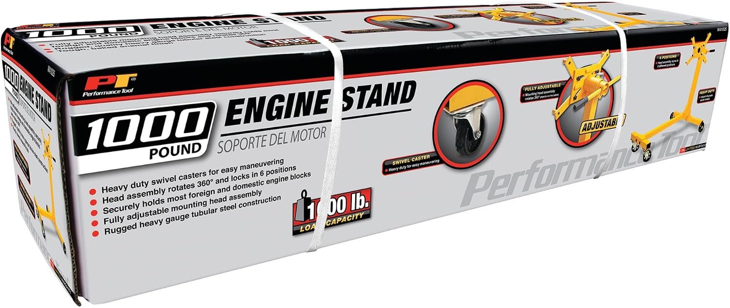 Perform Tool W41025 1000-Lb Engine Stand – 360-Degree Rotating Head with Adjustable Arms and Four Caster Base - Image 7