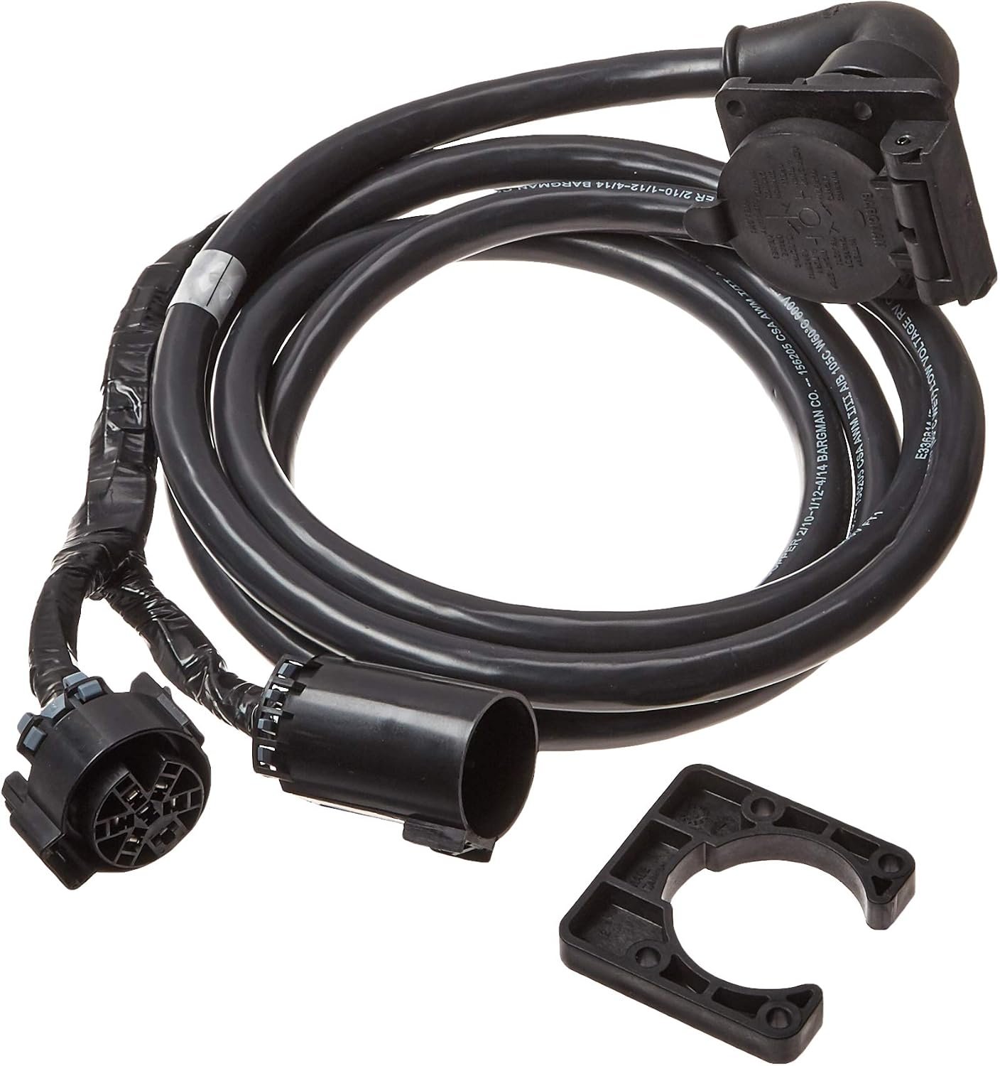 Bargman 5097410 90-Degree Fifth Wheel Adapter Harness – 7-Way Flat Connector, 9 ft Cable, Pickup Bed Mounting Bracket - Image 2
