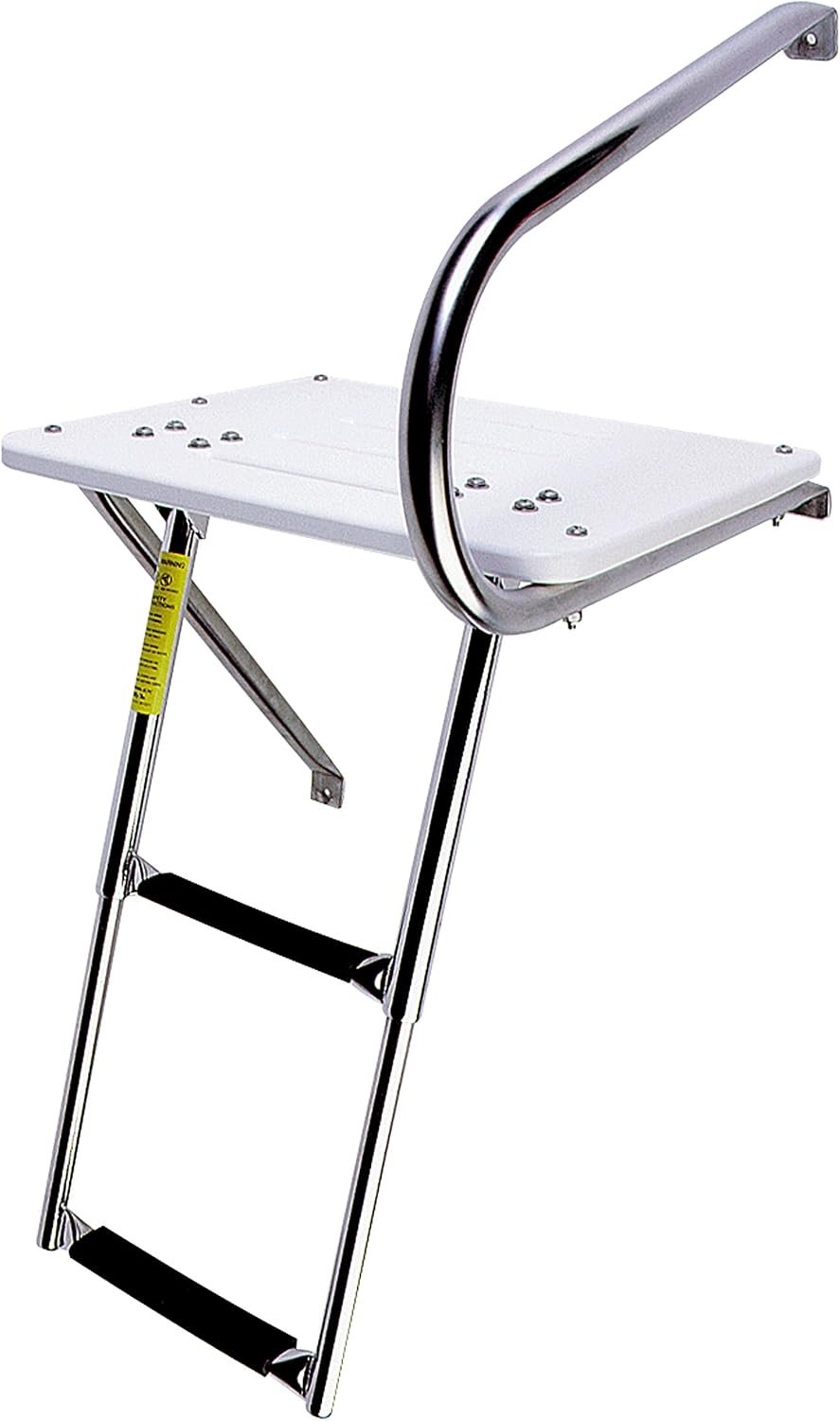 Garelick 19536 Outboard Poly Swim Platform – Durable Marine Boarding Platform with Poly Surface