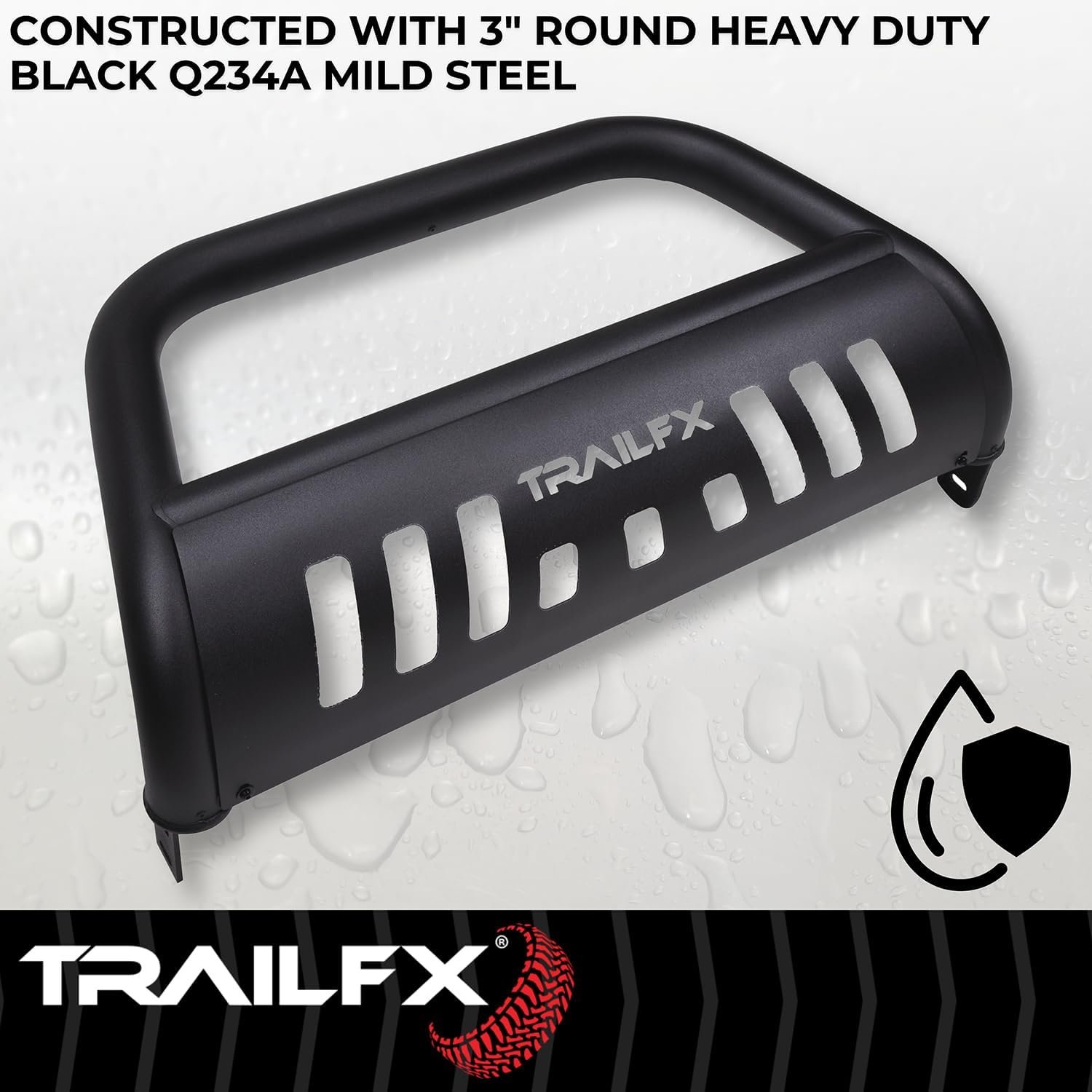 TrailFX B0045T Bull Bar – 3in Titanium Black Powder-Coated Steel – Fits 2024-2025 Toyota Tacoma - Image 4