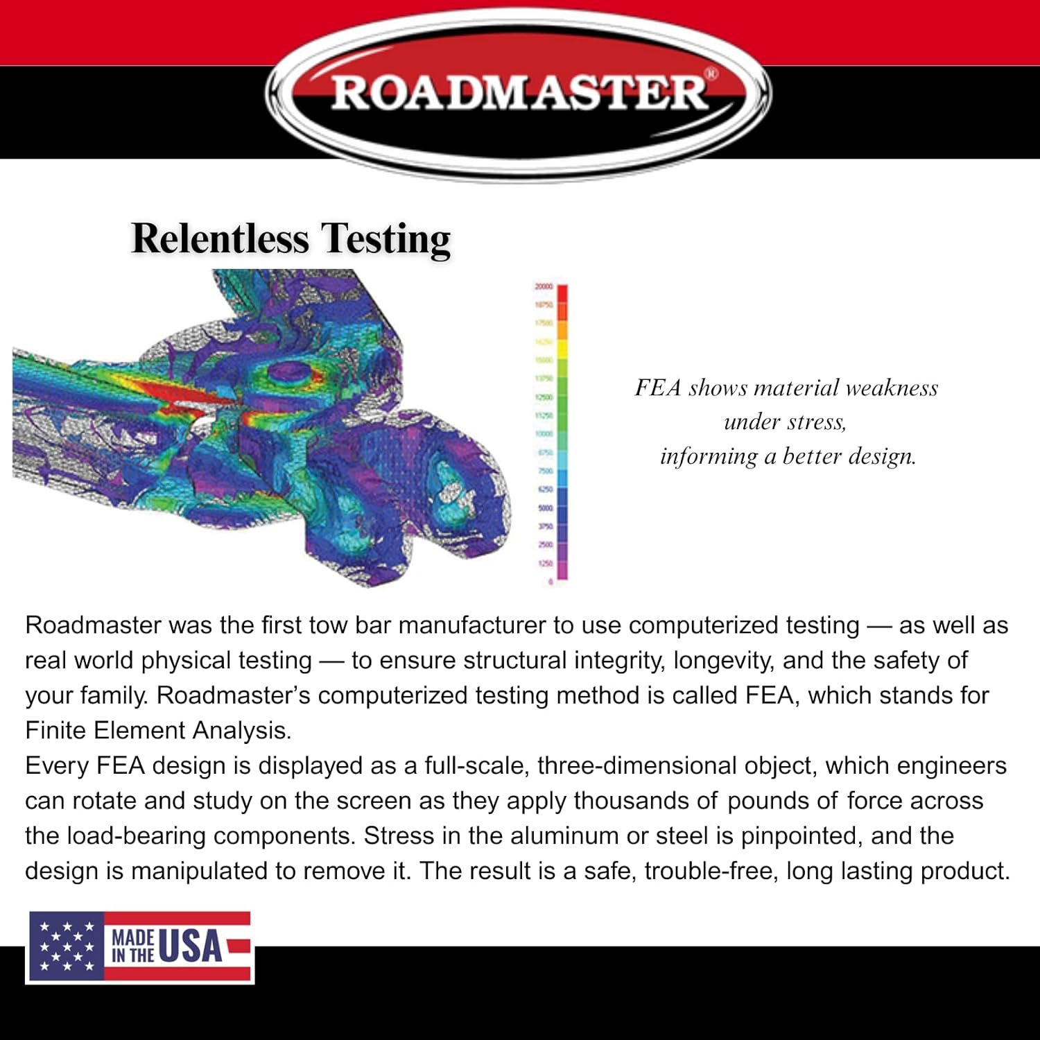 Roadmaster 622 Falcon 3HD Tow Bar – 10000 lb Capacity, 2in Receiver Mount with Stainless Telescoping Arms - Image 7