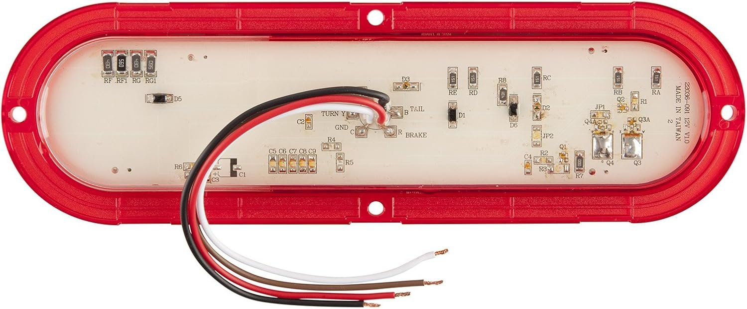 Optronics STL68RBP LED Stop Turn Tail Light – Red Surface-Mount Trailer Light with Built-In Reflex Reflector and Polycarbonate Lens - Image 4