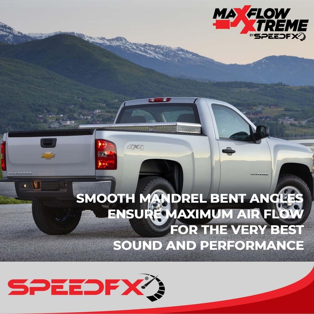 SpeedFX 50100 MaxFlow Xtreme Cat-Back Exhaust System – Silverado Sierra 1500 T304 Stainless Steel Dual Rear Exit - Image 4
