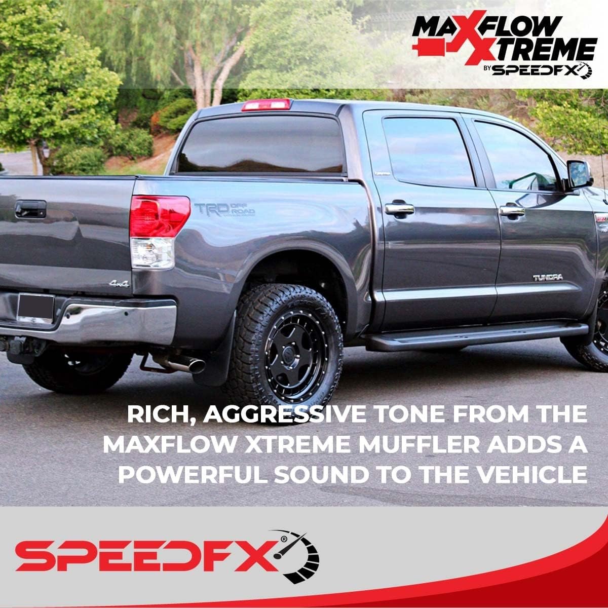 SpeedFX 50800 MaxFlow Xtreme Cat-Back Exhaust System – Toyota Tundra T304 Stainless Steel Dual Rear Exit with Black Tips - Image 5