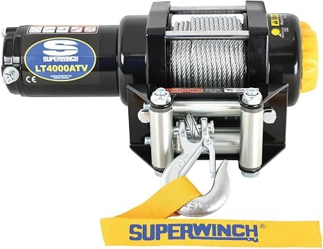 Superwinch 1140220 LT4000 ATV Winch – 4,000 lb Capacity – 3/16 in x 50 ft Steel Wire Rope – Roller Fairlead