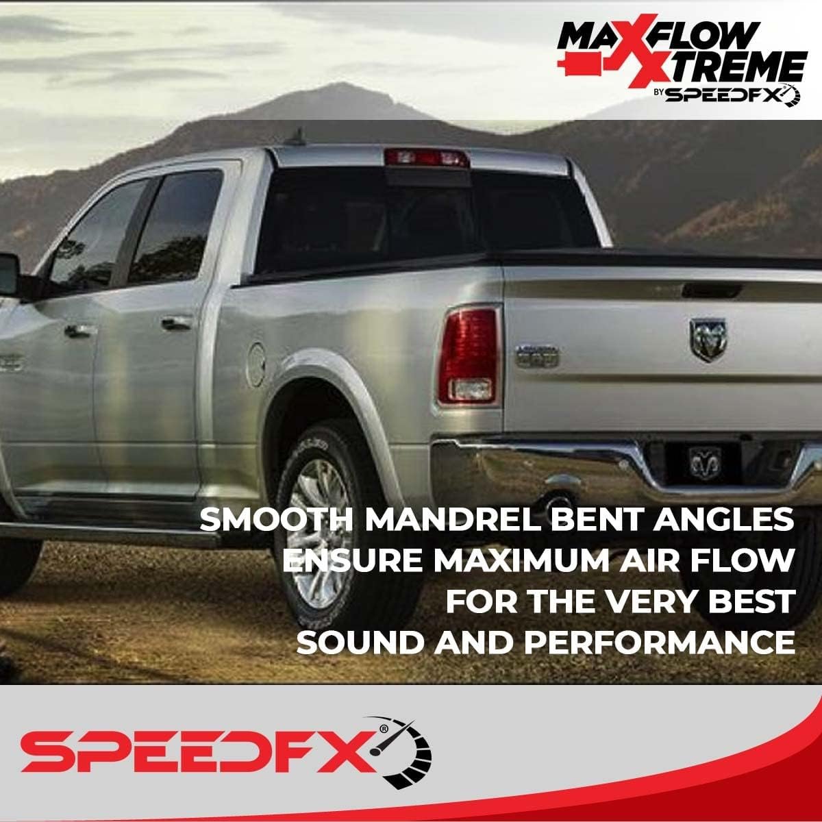SpeedFX 50200 MaxFlow Xtreme Cat-Back Exhaust System – Ram 1500 T304 Stainless Steel Dual Exit Performance Exhaust - Image 4