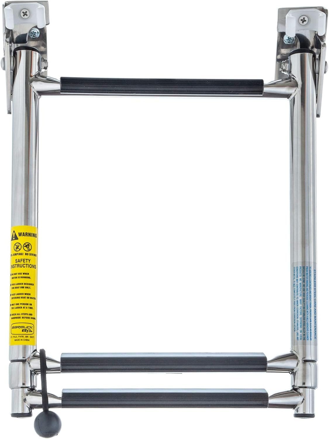 Garelick 19683 Telescoping Transom Ladder – 3-Step 304 Stainless Steel Boarding Ladder with Compact 13.5in Storage Length - Image 4
