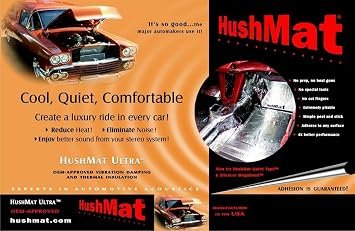 HushMat 10300 Trunk Sound Deadening Kit – 19 sq ft Coverage, 10 Black Foil Butyl Sheets for Vibration Control