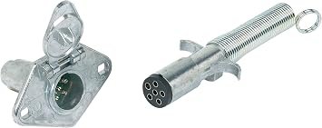 Hopkins 52007 Basic Wiring Kit – 6 Pole Round Trailer and Vehicle Connector Set with Die-Cast Zinc Construction