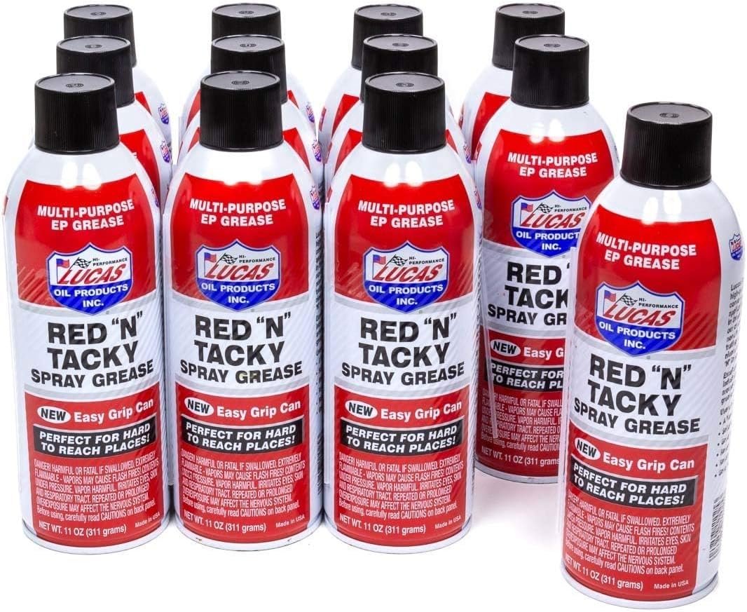 Lucas Oil 11025 Red 'N' Tacky Spray Grease – Aerosol Lithium Complex Lubricant, Water-Resistant Multi-Purpose Formula - Image 3