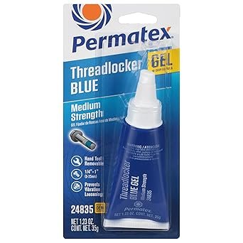 Permatex 24835 Medium Strength Threadlocker Blue Gel – 35 g Gel Formula, Removable with Hand Tools, 1/4 to 3/4 in Fasteners