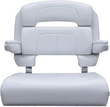 TACO Marine HA1-25WHA70 Capri Deluxe Helm Seat – 25 in White Marine Chair with Premium Vinyl Upholstery