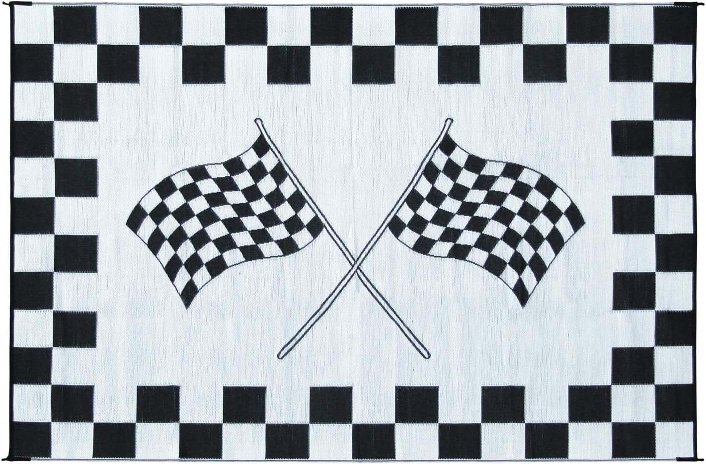 Faulkner 48823 Finish Line Patio Mat – 36in x 68in Reversible Polypropylene Outdoor Rug with UV and Mildew Resistance - Image 2