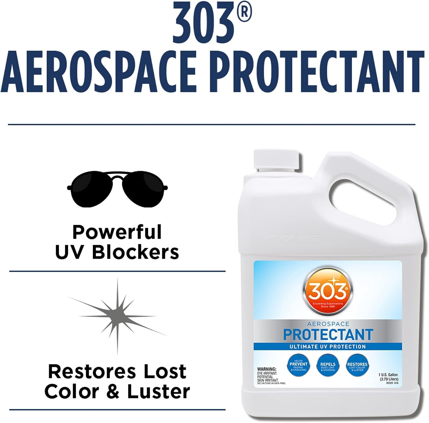 303 Products 30320 Universal Aerospace Protectant – 128 oz UV Protectant for Vinyl, Rubber, Plastic and Marine Surfaces - Image 2
