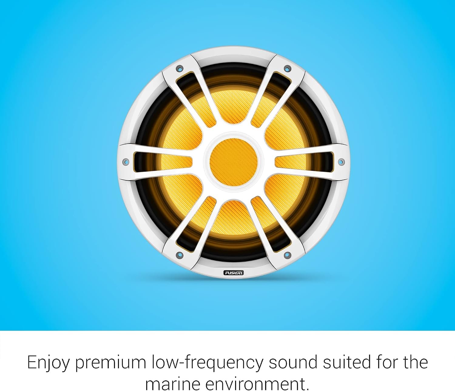Fusion Signature Series 3i 12in Marine Subwoofer – 1400W Peak Power, Sports White Grille, CRGBW LED Lighting - Image 3