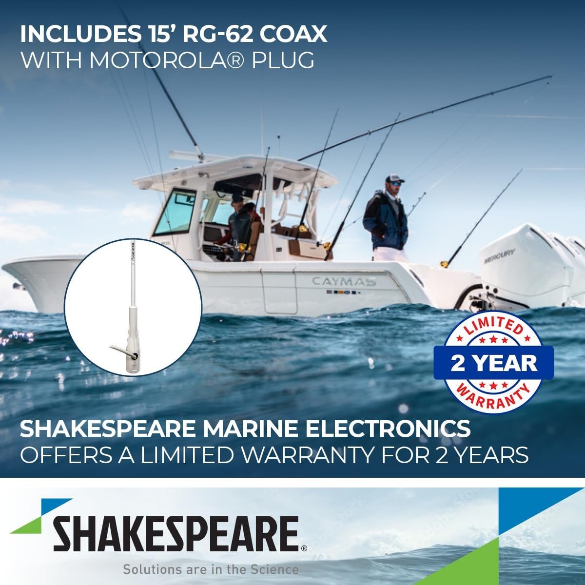 Shakespeare 4351 AM/FM Marine Antenna – 3 ft Fiberglass Whip with Nylon Ferrule and Corrosion-Resistant Construction - Image 4