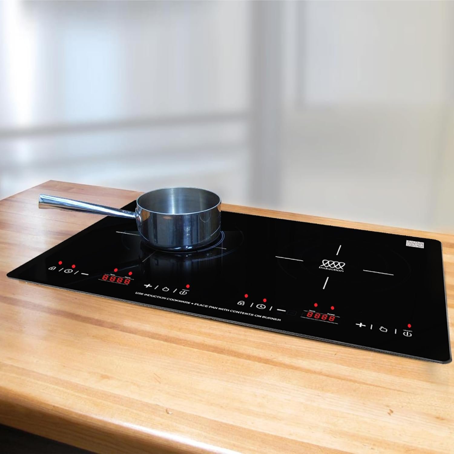 Pinnacle BIC202 Built-In Induction Cooktop – Dual 1800W Burners with Touch Controls, 20.5in Black Glass Surface - Image 8
