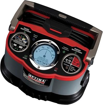 Optima Digital 1200 Battery Charger 150-33508 – 12V AGM and Flooded Battery Charger with LCD Display and Recovery Mode