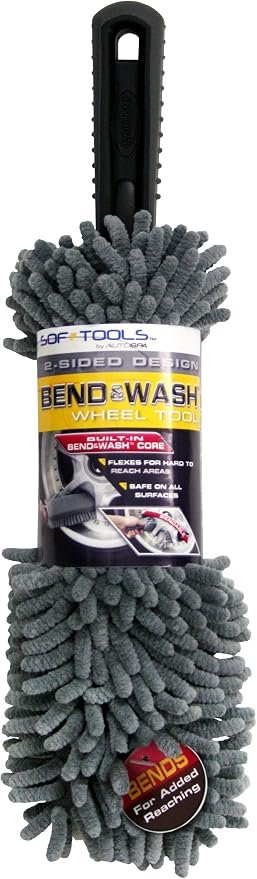 Carrand 97373AS Sof-Tools Bend & Wash Brush – Flexible Vehicle Cleaning Brush with Soft Bristles and Adjustable Head