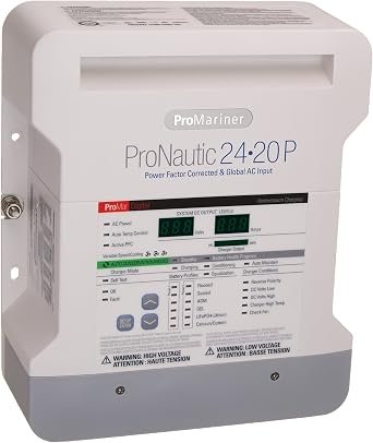 ProMariner ProNautic 2420P 63170 Marine Battery Charger – 24V System, 20A Output, Digital Multi-Stage Charging
