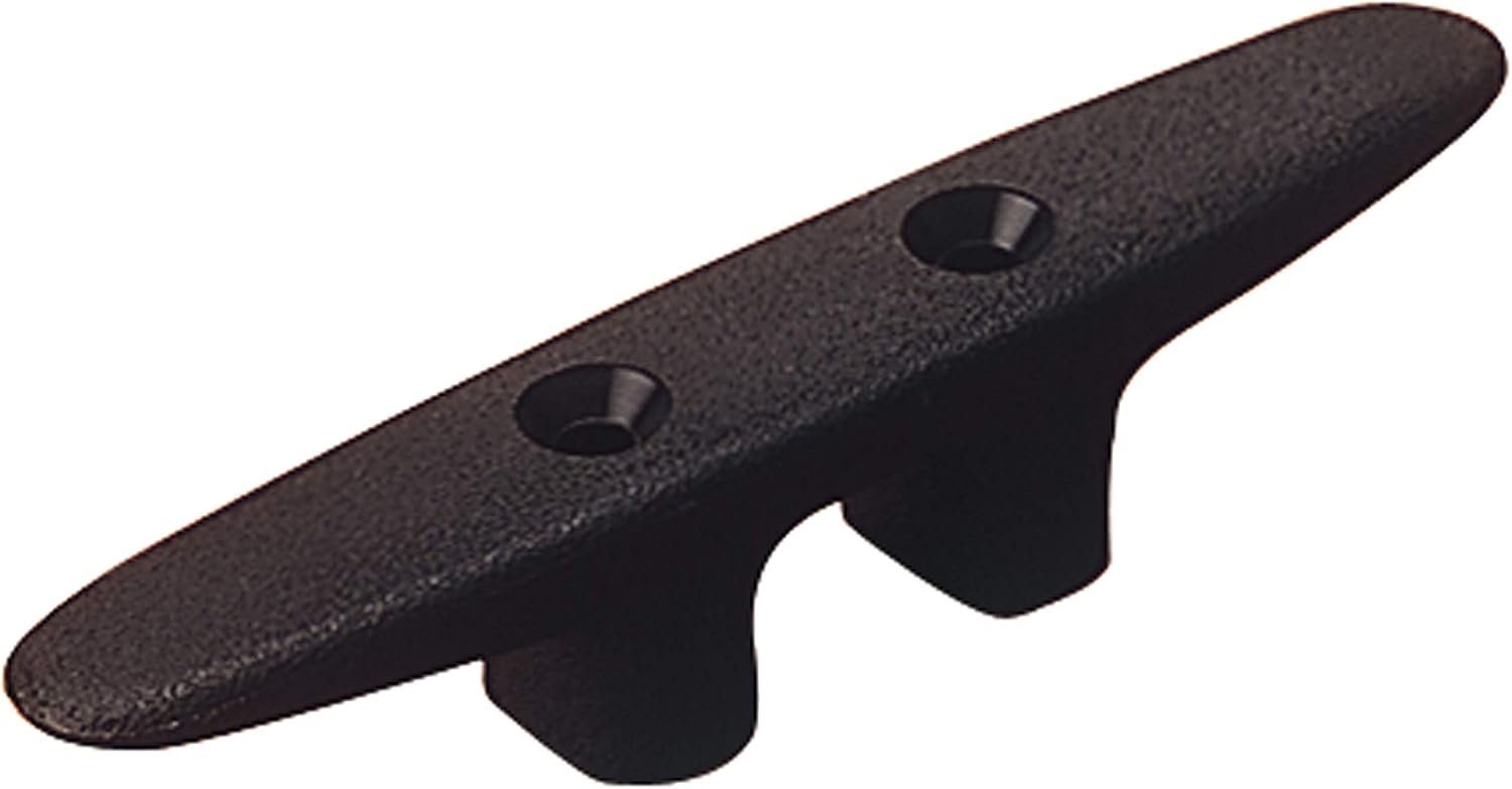 Sea-Dog 433801 Open Base Cleat – 8in Heavy-Duty Black Nylon Dock Cleat – UV-Resistant Reinforced Construction
