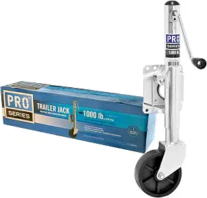 Pro Series EJ10000101 Swivel Trailer Jack – 1000 lb Capacity, Sidewind Operation, Fold-Away Design