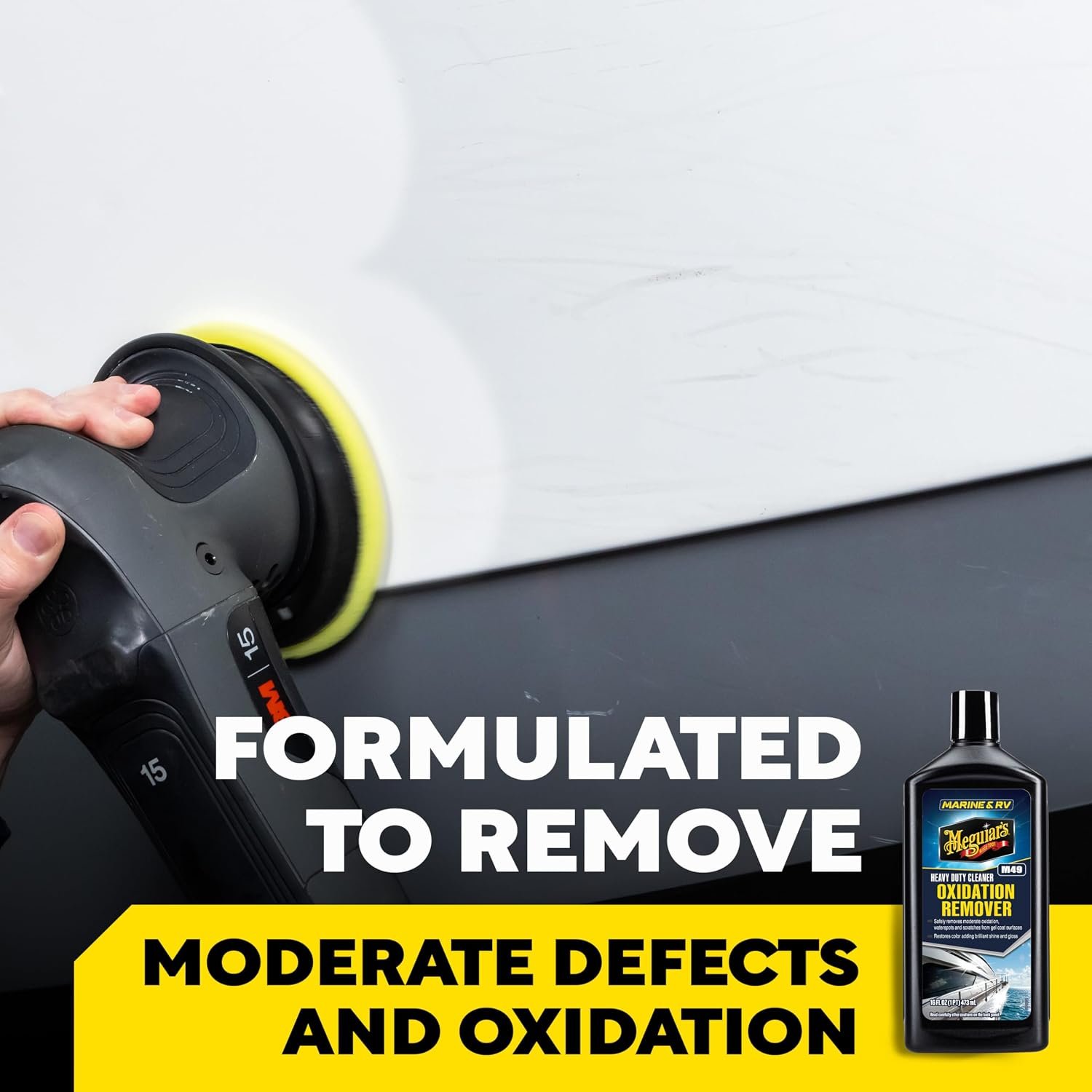 Meguiar's M4916 Marine/RV Heavy Duty Oxidation Remover – 16 oz Fiberglass Restorer for Severe Oxidation and Surface Stains - Image 5
