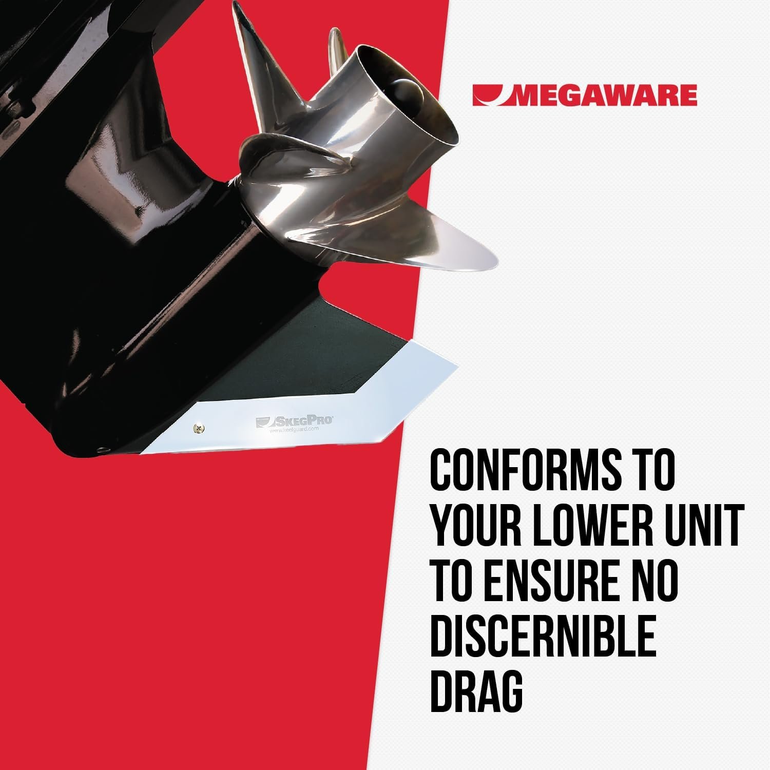 Megaware SkegPro 2663 Skeg Guard – Mirror-Finish Stainless Steel Outboard Skeg Protector with Drain Hole Design - Image 6