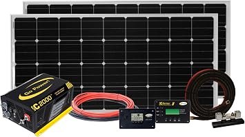 Go Power 83296 SOLAR-ELITE 400W Solar Kit – Four-Panel RV Solar Charging System with Controller Package
