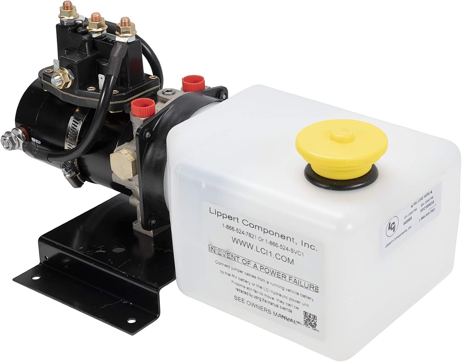 Lippert 141111 Hydraulic Power Unit – RV Slide-Out Pump Assembly with 2 qt Reservoir, Trombetta Solenoid and Horizontal Mount - Image 4