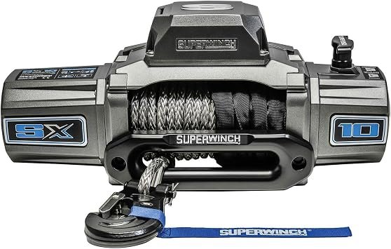 Superwinch 1710201 SX10SR Recovery Winch – 10000 lb Capacity, 3/8 in x 80 ft Synthetic Rope, Wireless Remote
