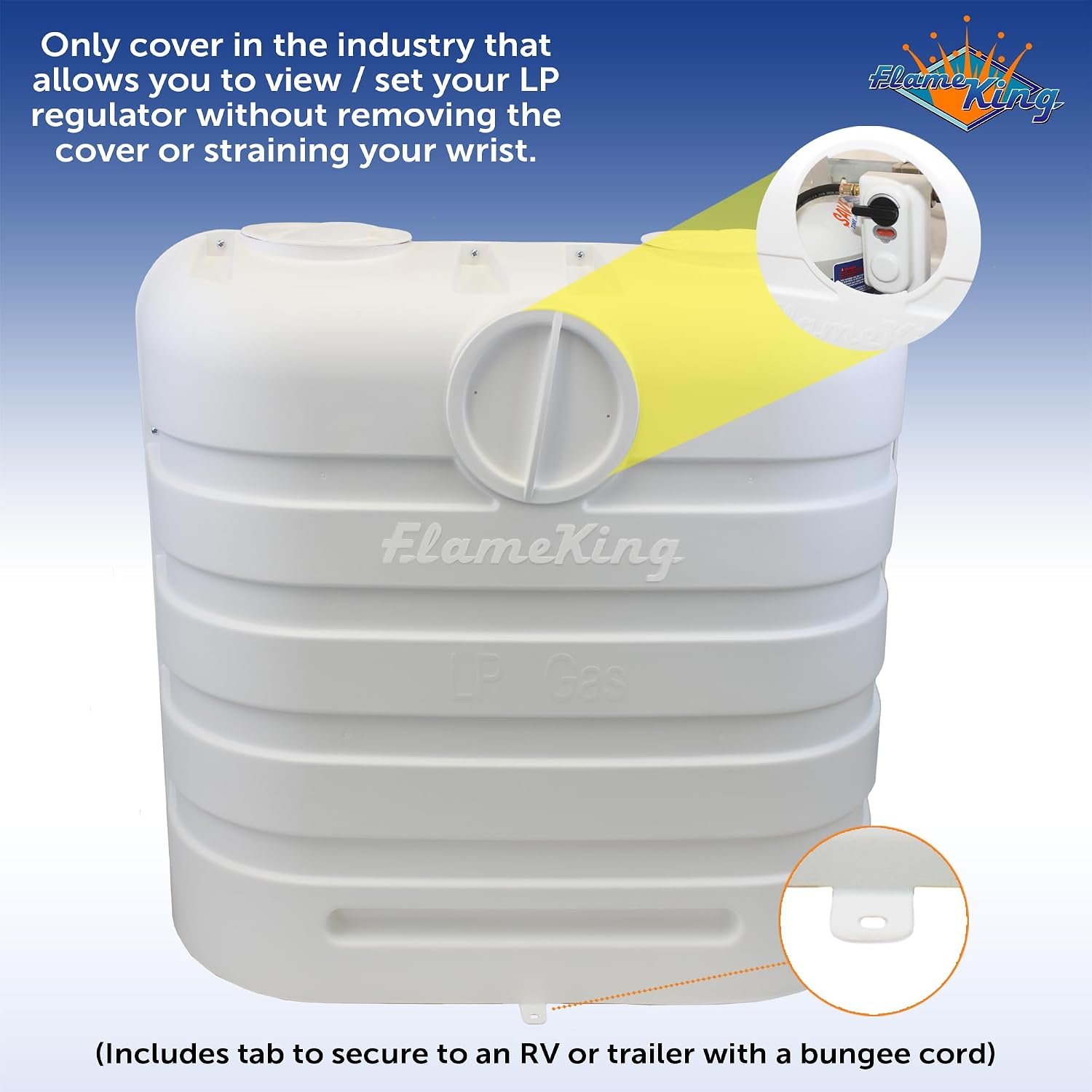 Flame King PCCRV30WHT Dual 30 lb Propane Tank Cover – White RV Cylinder Protection Cover for Twin LP Tanks - Image 2