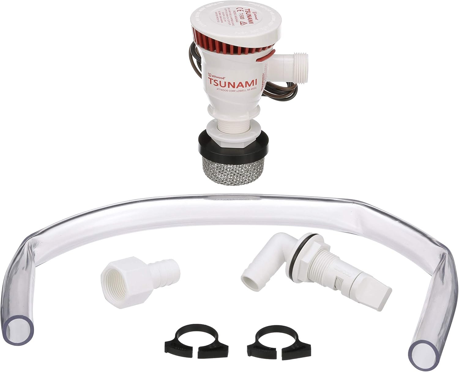 Attwood 42537 Tsunami T-500 Recirq Livewell Aerator Kit – 500 GPH Pump, 3/4in Outlet Hose and 23in Poly Hose - Image 2