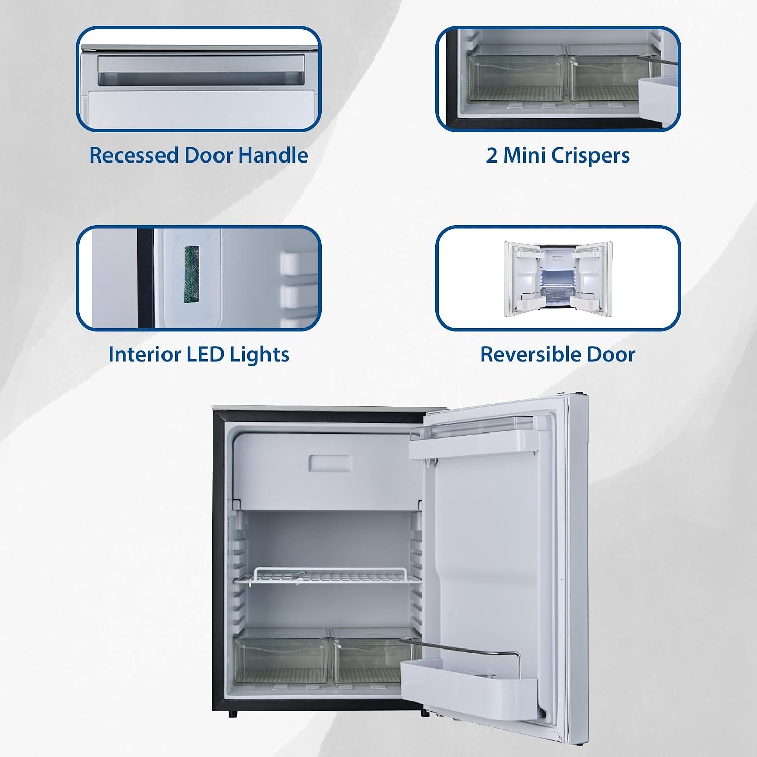 Pinnacle RF12282 12V RV Refrigerator – 3 Cu Ft Compressor Cooling System with Reversible Door and Black Finish - Image 3