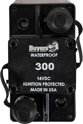 Buyers Products CB300 Auto Reset Circuit Breaker – 300 Amp Waterproof Surface-Mount Protection for Vehicle Accessories
