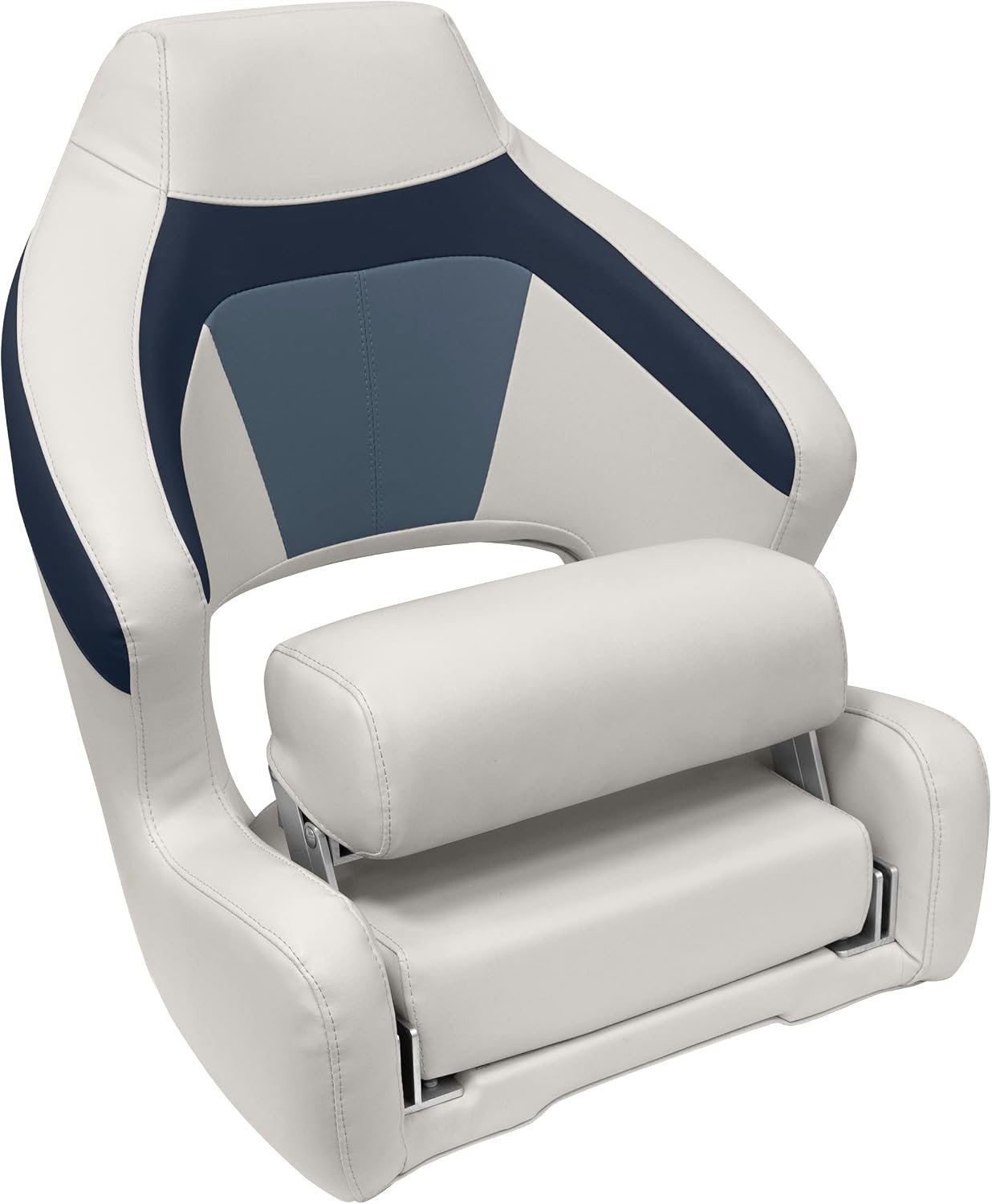 Wise BM3338-986 Premier Series Bucket Seat – Charcoal Gray & Red Marine Vinyl – 26in Contoured Boat Seat - Image 5