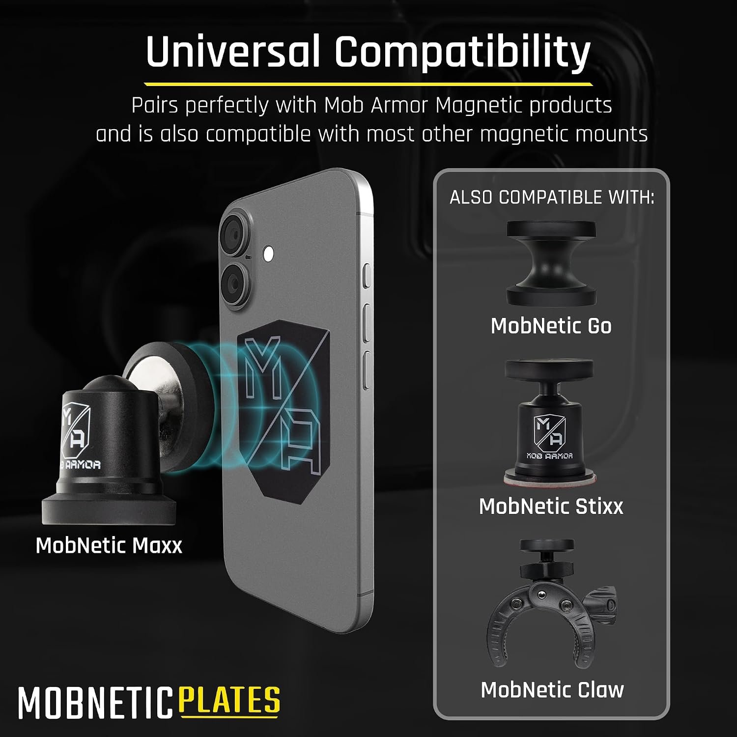 Mob Armor MobNetic Plates 2-Pack MOBNPLACC – Replacement Magnetic Mount Plates for Smartphones and Devices - Image 5