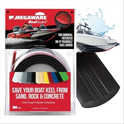 Megaware KeelGuard 20212 Black Bow Protector – 12ft Keel Protection System for Boat Hull Abrasion Defense