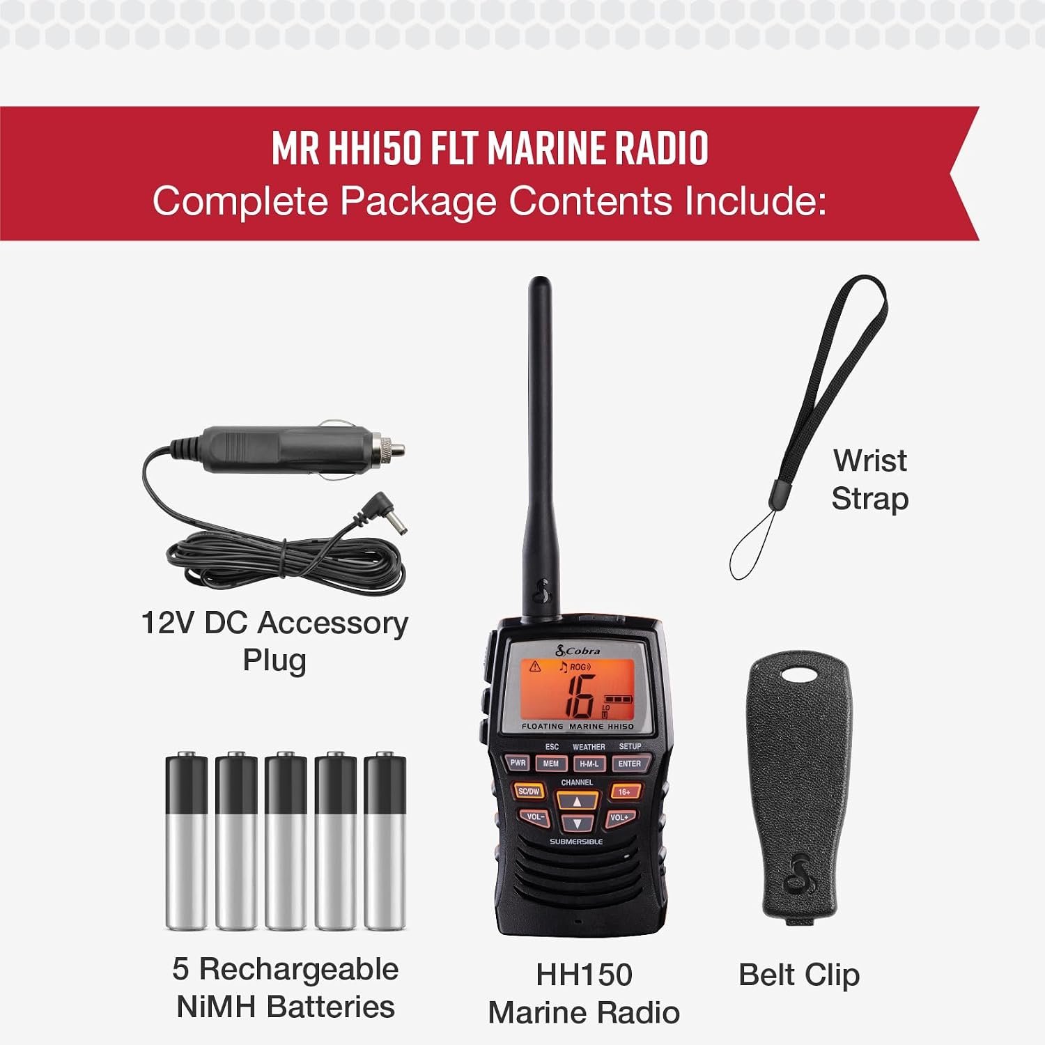 Cobra MRHH150FLT Floating Marine VHF Radio – Waterproof Handheld with NOAA Weather Alerts and Floating Design - Image 5