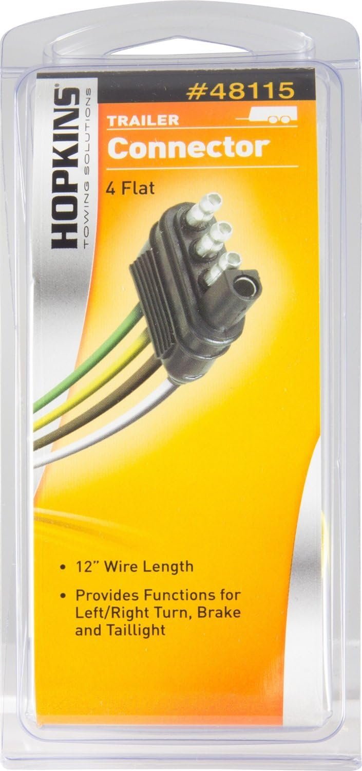Hopkins 48115 4-Wire Flat Trailer End Connector – 12in Trailer-Side Harness with Corrosion-Resistant Terminals and SAE Compliance - Image 3