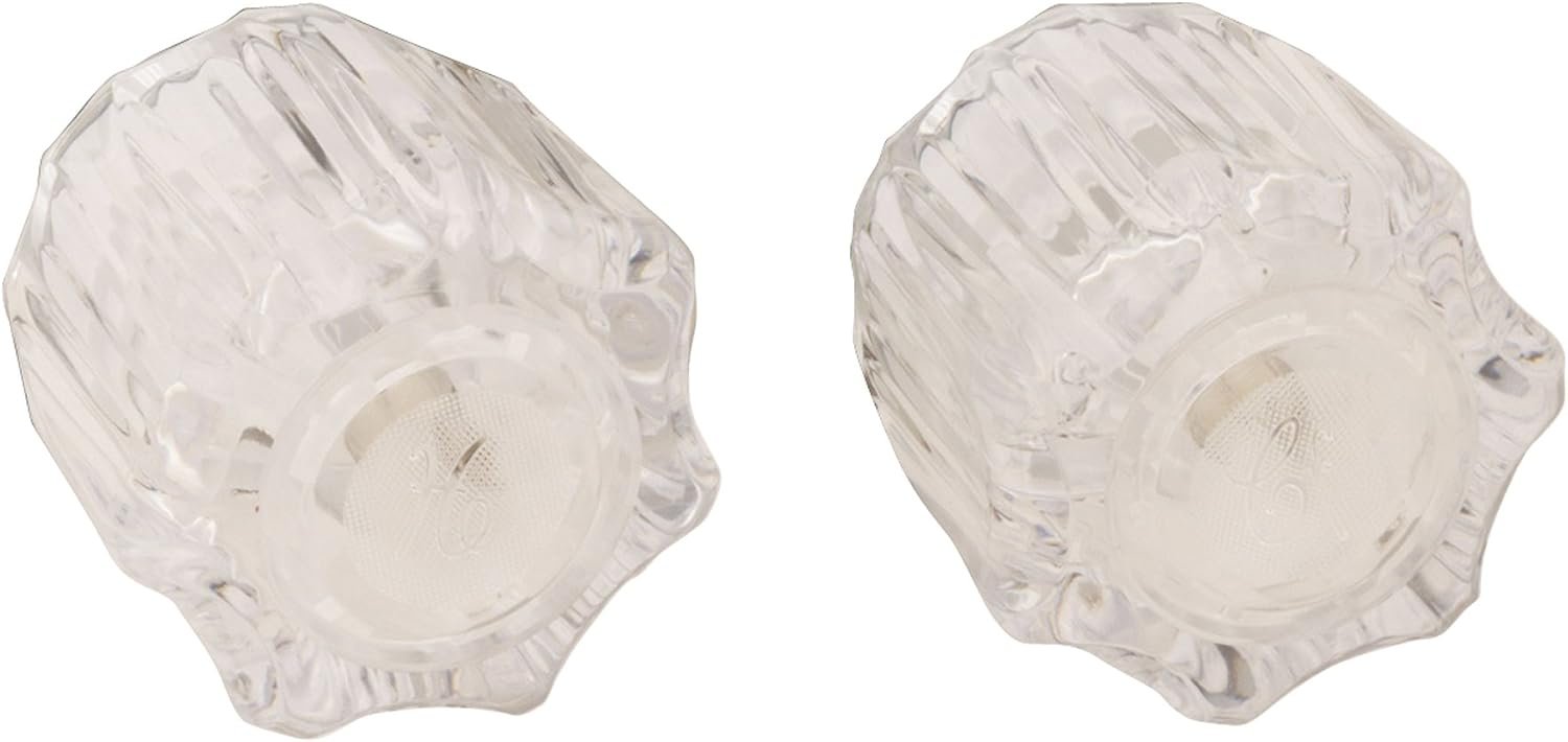 Empire Brass CRD-UJH Hot & Cold Faucet Handle Pair – Clear Acrylic 6-Point Replacement Handles for RV and Manufactured Housing Faucets