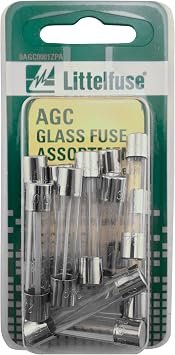 Littelfuse AGC5BP AGC Glass Fuse 5-Pack – 5 Amp Fast-Acting Cartridge Fuse for Automotive and Electrical Protection