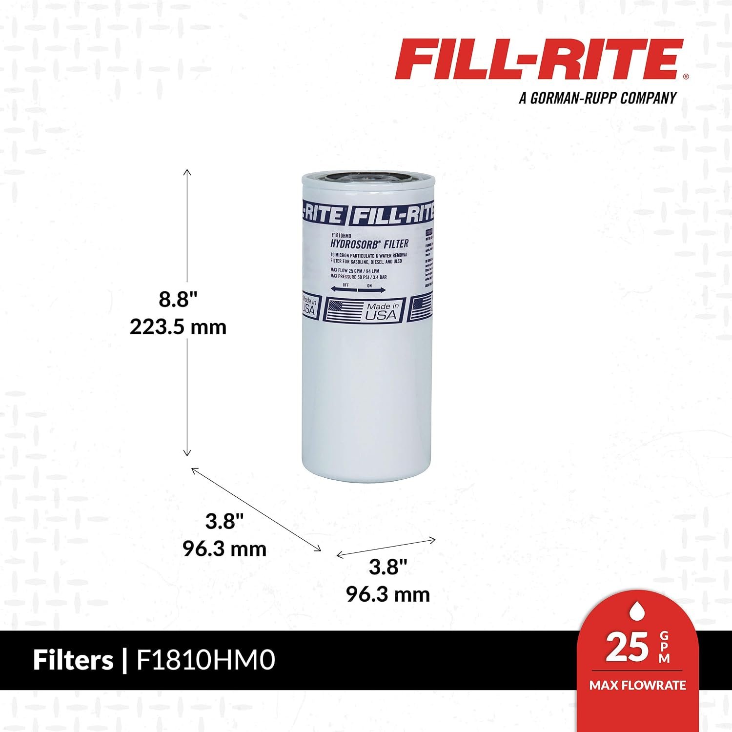 Fill-Rite F1810HM0 Hydrosorb Fuel Filter – 18 GPM 10 Micron Water-Absorbing Spin-On Filter for Fuel Transfer Systems - Image 2