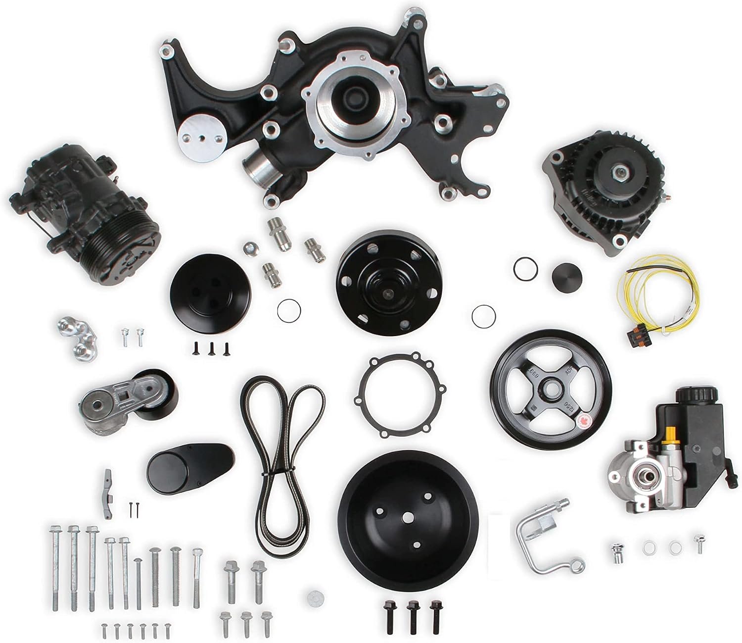 Holley 202-42BK Mid-Mount Accessory Drive System – Black Finish – Big Block Chevy Front Drive Kit - Image 3