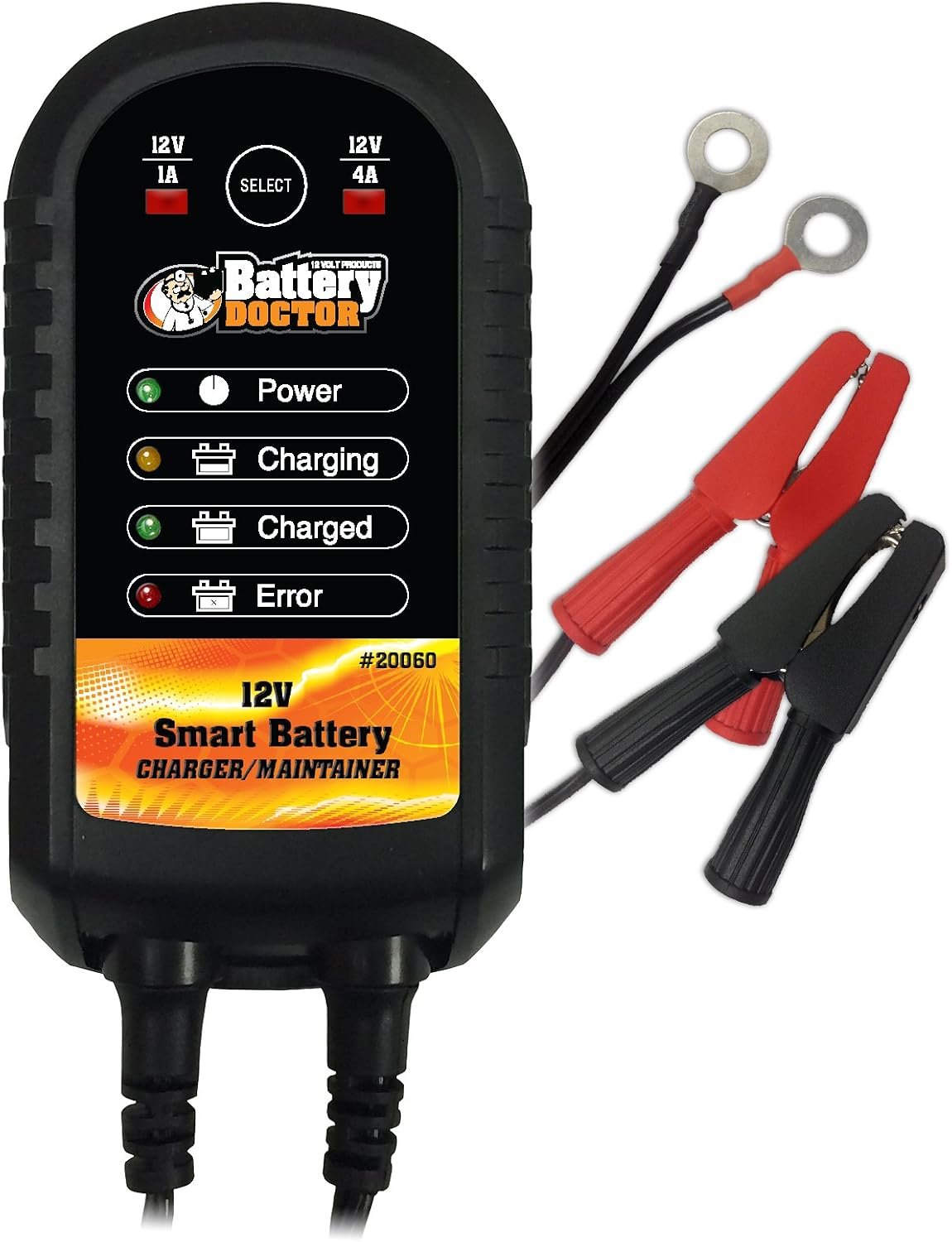 WirthCo 20060 Battery Doctor Junior – 0.75 Amp Automatic Battery Maintainer for 12-Volt Vehicle and Equipment Batteries