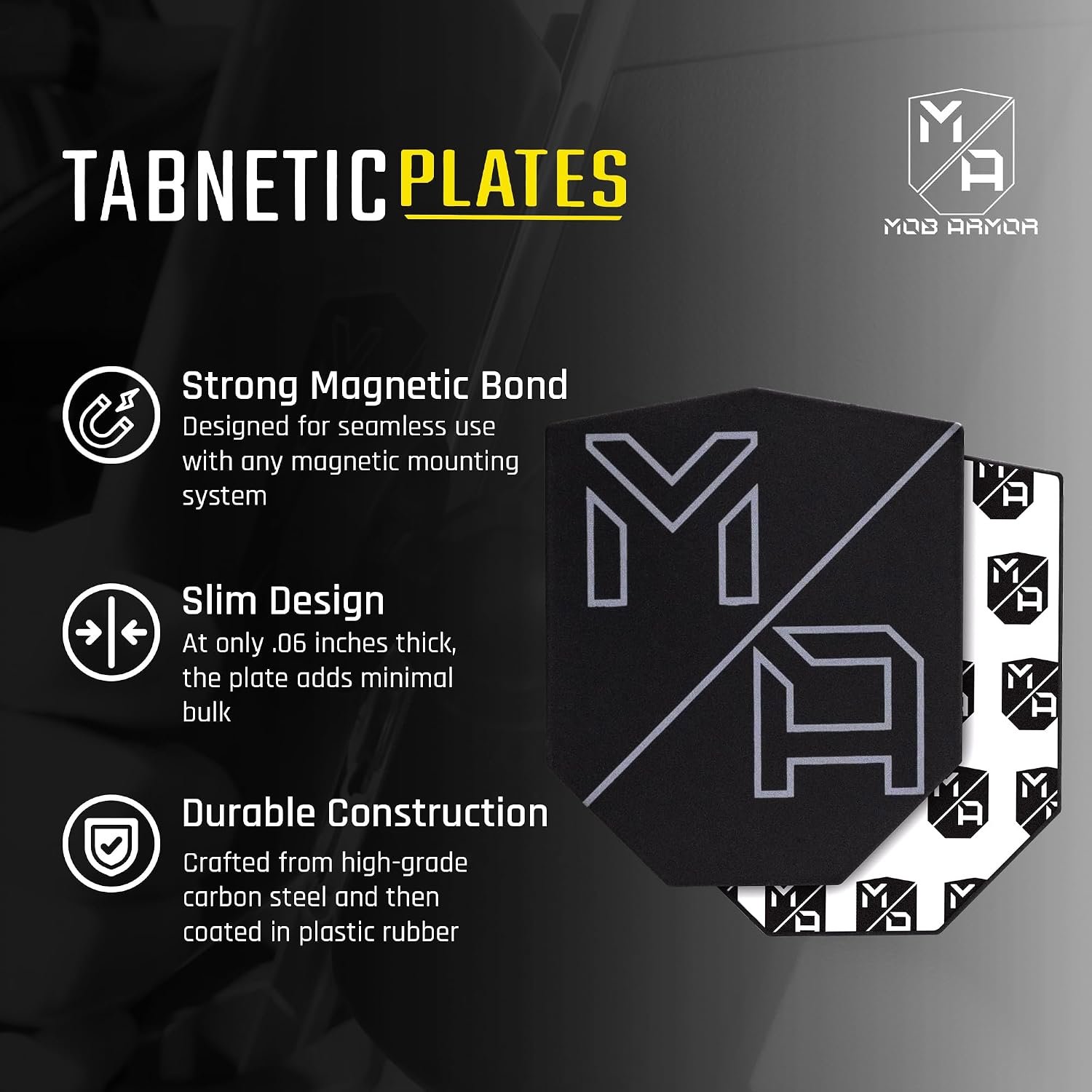 Mob Armor TabNetic Plate Accessory TABNPLACC – Magnetic Mount Adapter Plate for Tablets and Large Devices - Image 3